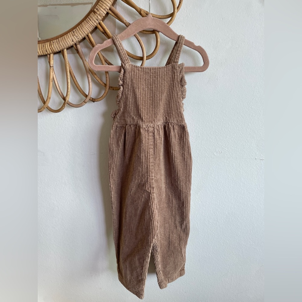 Zara | Beige/Tan Corduroy Overall Jumpsuit Romper | Size: 2-3